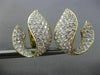 ESTATE EXTRA LARGE 5.39CT DIAMOND 18KT 2 TONE GOLD LEAF CLIP ON EARRINGS #26172