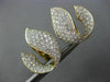 ESTATE EXTRA LARGE 5.39CT DIAMOND 18KT 2 TONE GOLD LEAF CLIP ON EARRINGS #26172
