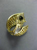 ESTATE EXTRA LARGE 5.39CT DIAMOND 18KT 2 TONE GOLD LEAF CLIP ON EARRINGS #26172