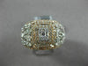 ESTATE LARGE 1.80CT DIAMOND 14KT 2 TONE GOLD CLUSTER DOUBLE HALO ENGAGEMENT RING