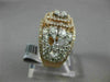 ESTATE LARGE 1.80CT DIAMOND 14KT 2 TONE GOLD CLUSTER DOUBLE HALO ENGAGEMENT RING