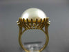 ESTATE EXTRA LARGE 1.33CT DIAMOND & MABE PEARL 14KT WHITE GOLD FLEUR DE LIS RING
