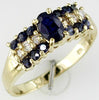 1.36CT DIAMOND & AAA SAPPHIRE 14KT YELLOW GOLD 3D OVAL & ROUND FRIENDSHIP RING