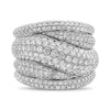 LARGE 2.75CT DIAMOND 14K WHITE GOLD MULTI ROW PAVE CRISS CROSS ANNIVERSARY RING