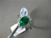 ANTIQUE LARGE 2.14CT DIAMOND & AAA COLOMBIAN EMERALD PLATINUM CLUSTER OVAL RING
