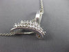 ESTATE .52CT ROUND CUT DIAMOND 14KT WHITE GOLD V SHAPE FLOATING PENDANT #11949