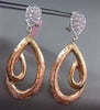 ESTATE LARGE 1.0CT DIAMOND 18KT WHITE & ROSE GOLD LOVE KNOT PEAR SHAPE EARRING