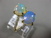 ESTATE 4.04CT DIAMOND & AAA AUSTRALIAN OPAL 14KT YELLOW GOLD TWO STONE OVAL RING