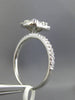 ESTATE WIDE .61CT ROUND & BAGUETTE DIAMOND 18K WHITE GOLD 3D CLUSTER SQUARE RING
