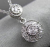 ESTATE SMALL .10CT DIAMOND 14KT WHITE GOLD MILGRAIN CIRCULAR FLOATING PENDANT