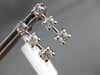 ESTATE .50CT DIAMOND 14K WHITE GOLD PAST PRESENT FUTURE JOURNEY HANGING EARRINGS