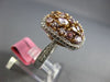 ESTATE 2.76CT MULTI COLOR DIAMOND 18KT WHITE & ROSE GOLD SQUARE ANNIVERSARY RING