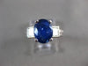 ESTATE LARGE 3.70CT DIAMOND & AAA SAPPHIRE 18K WHITE GOLD ENGAGEMENT RING #26284
