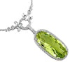 12.40CT DIAMOND & AAA LEMON QUARTZ 14KT WHITE GOLD OVAL CIRCLE OF LIFE NECKLACE