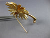 ANTIQUE LARGE .70CT AAA RUBY 14KT YELLOW GOLD 3D FLOWER LEAF BROOCH PIN #20226