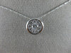 ESTATE LARGE .33CT DIAMOND 14KT WHITE GOLD ROUND CLUSTER BEZEL SOLITAIRE PENDANT