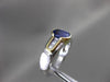 ESTATE 1.72CT DIAMOND & AAA SAPPHIRE 14KT TWO TONE GOLD 3D ENGAGEMENT RING #3379