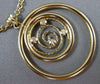 ESTATE LARGE .12CT DIAMOND 14KT YELLOW GOLD 3D CIRCLE OF LIFE FLOATING NECKLACE