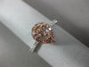 ESTATE 1.03CT WHITE & PINK DIAMOND 14K WHITE & ROSE GOLD 3D HALO ENGAGEMENT RING