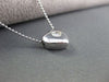 ESTATE .17CT HEART DIAMOND SOLITARE 14KT WHITE GOLD PENDANT G VS W/ CHAIN # 6984