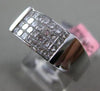 ESTATE WIDE .64CT DIAMOND 18K WHITE GOLD 3D RECTANGULAR WEDDING ANNIVERSARY RING