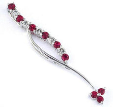 .42CT DIAMOND & AAA RUBY 14KT WHITE GOLD 3D CLASSIC ROUND JOURNEY FLOWER PENDANT