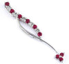 .42CT DIAMOND & AAA RUBY 14KT WHITE GOLD 3D CLASSIC ROUND JOURNEY FLOWER PENDANT