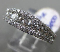 ESTATE .96CT ROUND DIAMOND 14KT WHITE GOLD GRADUATING WEDDING ANNIVERSARY RING