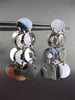 ESTATE 14KT WHITE GOLD CLASSIC 3D MULTI CIRCLE HANGING POST EARRINGS #1641