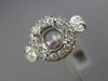 ESTATE 1.11CT DIAMOND 14KT WHITE GOLD 3D ROUND HALO SEMI MOUNT ENGAGEMENT RING