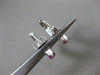 ESTATE 1.26CT DIAMOND & RUBY 18KT WHITE GOLD 3D CLASSIC UMBRELLA EARRINGS E/F