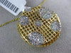 ESTATE LARGE .80CT DIAMOND 14KT YELLOW GOLD 3D CIRCULAR FLOWER CHECKER PENDANT