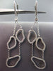 ESTATE .74CT DIAMOND 14KT WHITE GOLD 3D HANDCRAFTED LEVERBACK HANGING EARRINGS