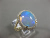 ESTATE LARGE 3.62CT DIAMOND & AAA AUSTRALIAN OPAL 14K YELLOW GOLD OVAL HALO RING