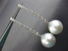 ESTATE .36CT DIAMOND & AAA SOUTH SEA PEARL 18KT WHITE GOLD 3D HANGING EARRINGS