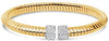 ESTATE .55CT DIAMOND 18KT TWO TONE GOLD FLEXIBLE TRIANGULAR FUN BANGLE BRACELET