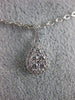 ESTATE .44CT DIAMOND 18KT WHITE GOLD CLASSIC CLUSTER TEAR DROP FLOATING PENDANT