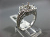 LARGE .69CT DIAMOND 14KT WHITE GOLD 3D 4 PRONG HEART SEMI MOUNT ENGAGEMENT RING