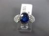 ESTATE 1.80CT DIAMOND & SAPPHIRE 14KT WHITE GOLD OVAL SEMI BEZEL ENGAGEMENT RING