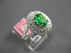 ESTATE 1.20CT DIAMOND & AAA EMERALD 18KT 2 TONE GOLD DOUBLE HALO ENGAGEMENT RING
