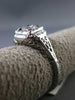 ANTIQUE .40CT DIAMOND 18KT WHITE GOLD SOLITAIRE FILIGREE ENGAGEMENT RING #21614