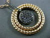 ESTATE LARGE .80CT BLACK DIAMOND 18KT ROSE & BLACK GOLD CIRCULAR ROPE PENDANT