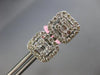 ESTATE LARGE 1CT DIAMOND 18KT WHITE GOLD 3D SQUARE CLUSTER OCTAGON STUD EARRINGS