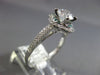 ESTATE .88CT DIAMOND & AAA PARAIBA 14K WHITE GOLD 3D FLOWER HALO ENGAGEMENT RING