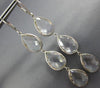 ESTATE LARGE AAA CRYSTAL 14KT WHITE GOLD PEAR SHAPE LEVER BACK HANGING EARRINGS