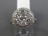 ESTATE LARGE 1.32CT DIAMOND 14K WHITE GOLD 3D HALO FILIGREE CLUSTER PROMISE RING