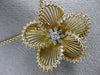 ESTATE LARGE 1.40CT DIAMOND 18KT WHITE & YELLOW GOLD 3D FLOWER FLOATING PENDANT