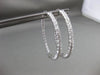 ESTATE LARGE 2.14CT DIAMOND 14K WHITE GOLD 3D DOUBLE SIDED CLASSIC HOOP EARRINGS