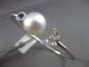 ESTATE .52CT DIAMOND AAA SAPPHIRE & SOUTH SEA PEARL 18KT WHITE GOLD 3D BRACELET