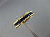 ESTATE 18K YELLOW GOLD 3D SOLID HANDCRAFTED BLUE ENAMEL WEDDING RING BAND #25515